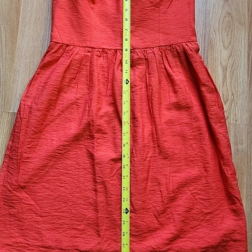 Ann Taylor LOFT strapless summer cocktail dress 4 coral - Picture 4 of 11